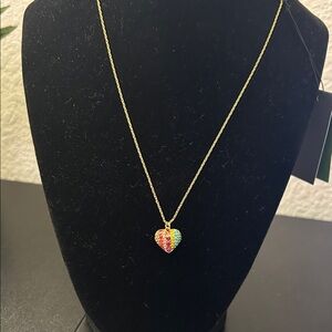 Kate Spade Gold Necklace with Multicolor Heart Pendant